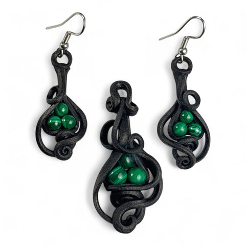 SET DE FANTAISIE EN MALACHITE