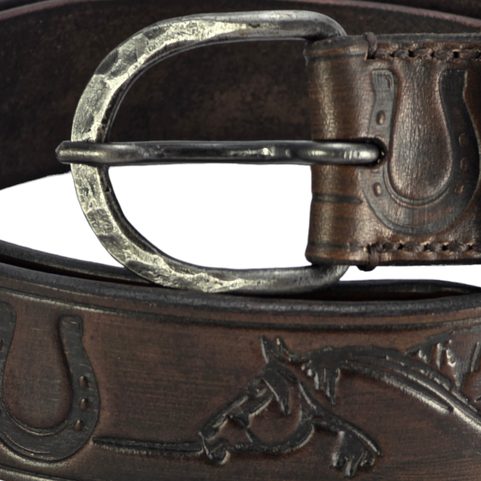 WESTERN, LEATHER BELT, HORSES