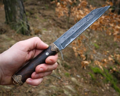 HJÖRTUR, VIKING SEAX KNIFE, DAMASK