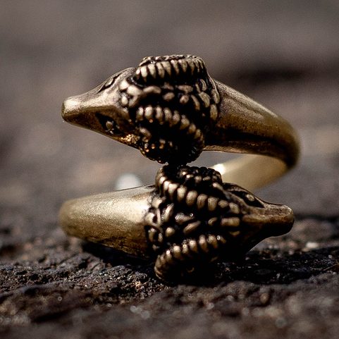 RAM HEADS BRONZE RING