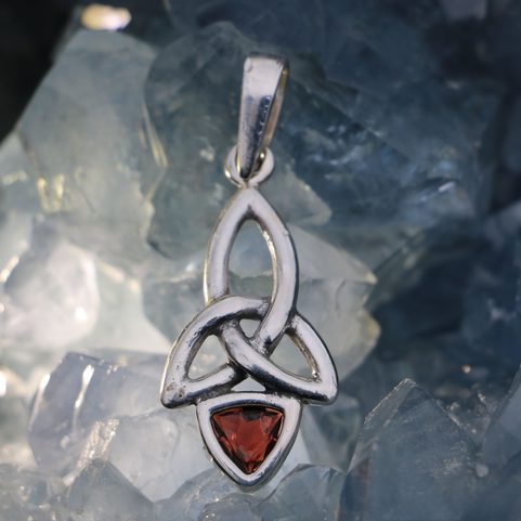 KIRA - BOUCLES D'OREILLES, GRENAT, ARGENT