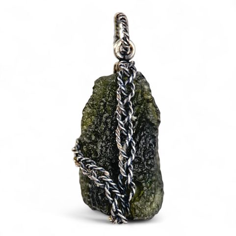 DORIS, MOLDAVITE, PENDANT, SILVER 925/1000