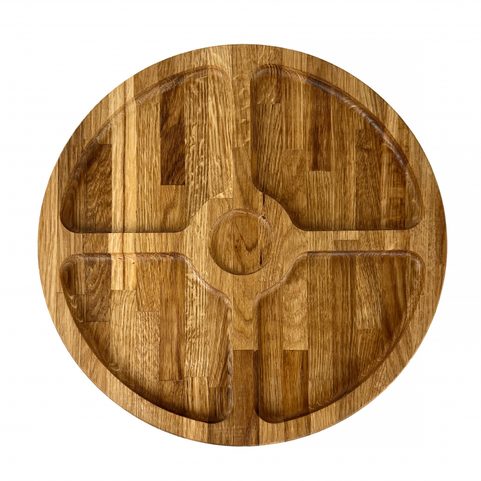 ASSIETTE DE SERVICE EN CHÊNE 4+1