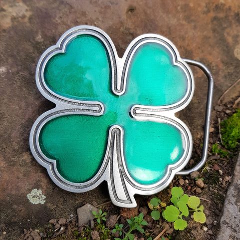 FOUR-LEAF CLOVER, BELT BUCKLE
