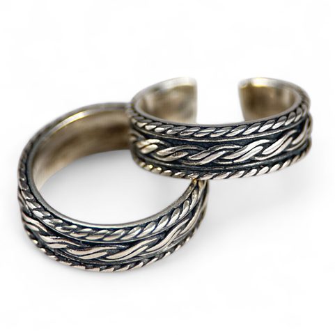 KNOTTED STERLING NORSE RING