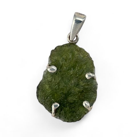 BARBARA, SILVER PENDANT WITH CZECH MOLDAVITE AG 925