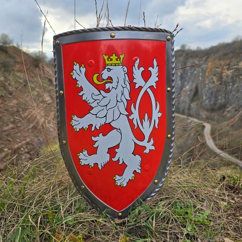 MEDIEVAL SHIELD - BOHEMIAN LION, METAL, HANDMADE