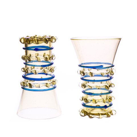 VERRE À DÉCOR BLEU, 13ÈME SIÈCLE