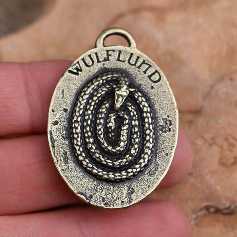 WULFLUND - PENDANT, ZINC ANT. BRASS