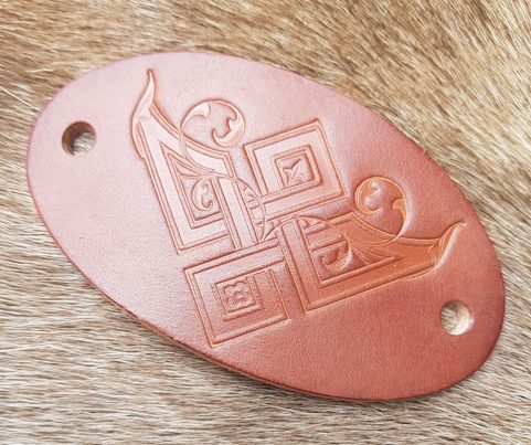 MAUVE, LEATHER HAIR CLIP BRAUN