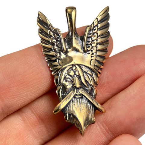 VIKING GOD ODIN, PENDANT, BRONZE