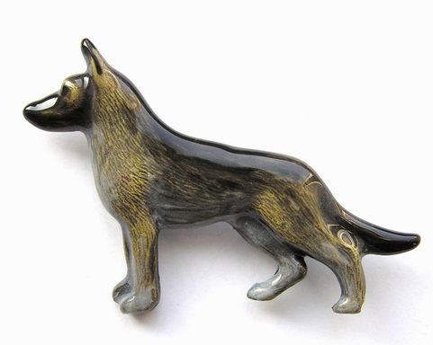 CHIEN-LOUP TCHÉCOSLOVAQUE, BROCHE DE COSTUME
