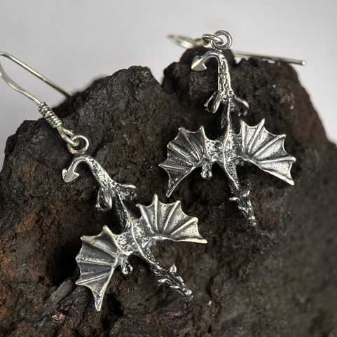 DRAGONS - SILVER EARRINGS AG 925