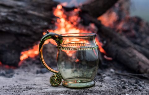 PINT, HISTORICAL GREEN FOREST GLASS