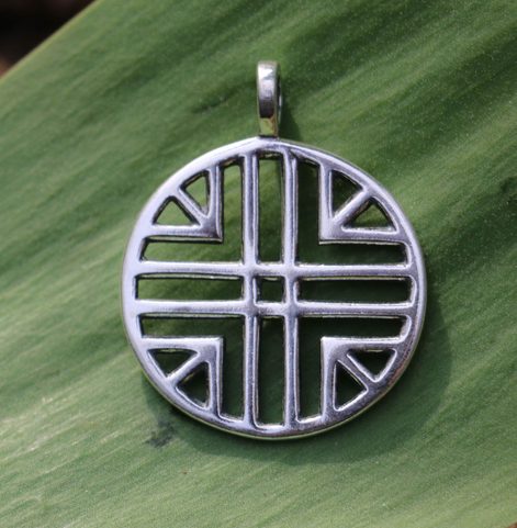 SUN SYMBOL, HALLSTATT CULTURE, SILVER PENDANT
