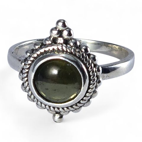 ANTONIA, RING, CZECH MOLDAVITE, SILVER 925