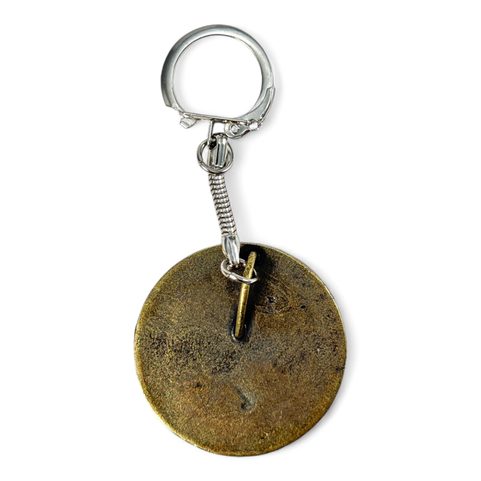 SLAVIC WOLF KEYCHAIN, ZINC OLD BRASS