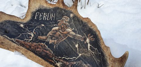PERUN, ENGRAVED ANTLER