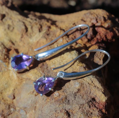 SINOPE OHRRINGE, SILBER 925 AMETHYST