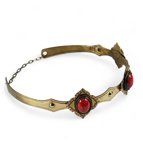 MEDIEVAL CROWN, BRASS, GLASS