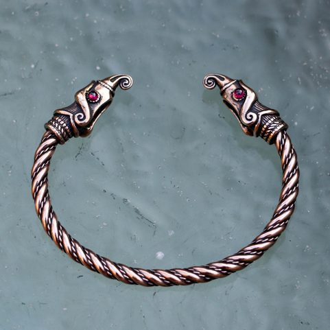 HUGINN AND MUNINN, VIKING BRACELET, BRONZE