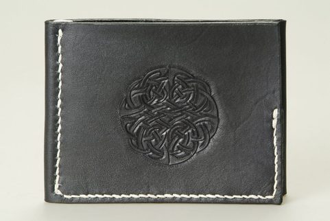 BLACK LEATHER CELTIC WALLET