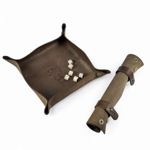 LEATHER SCROLLING DICE TRAY