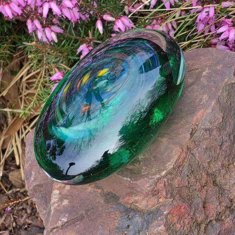 GLAS BRIEFBESCHWERER STEIN, GRÜN