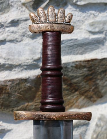 GORM, VIKING SWORD PETERSEN TYPE O, BRONZE, SILVER WIRE