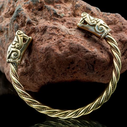 VIKING WOLF, BRACELET FROM BURG, SWEDEN, BRONZE