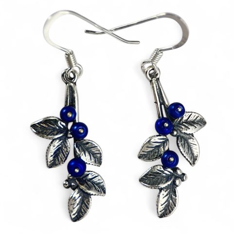 BLUEBERRIES, EARRINGS, SILVER