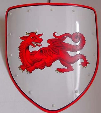 PAINTED SHIELD WITH A DRAGON