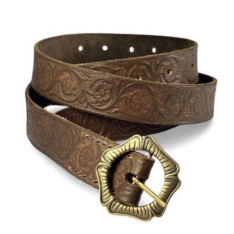 ALBION, CEINTURE EN CUIR MARRON