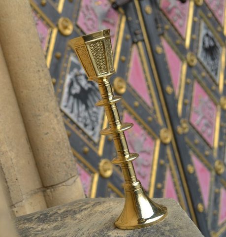 ROMAN CANDLESTICK, BRASS, REPLICA