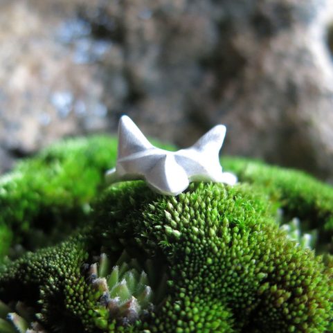 LITTLE FOX, CUBIST RING, STERLING SILVER
