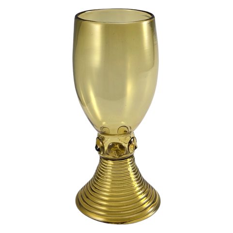 PRAGA, GREEN FOREST GLASS, MEDIEVAL GOBLET