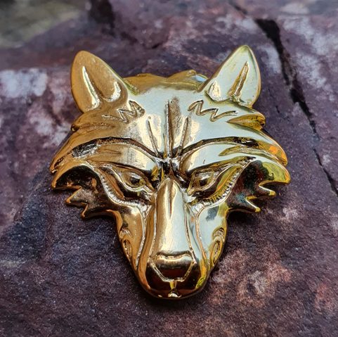 VUK, WOLF PENDANT GOLD PLATED
