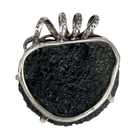 UROBOROS, PENDENTIF EN ARGENT, MOLDAVITE AG 925