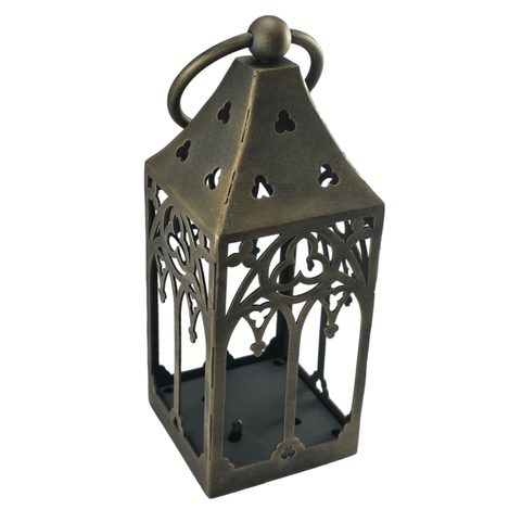 MITTELALTERLICHES WINDLICHT - GOTIKA, KERZENHALTER FÜR TEELICHTER, GOLD