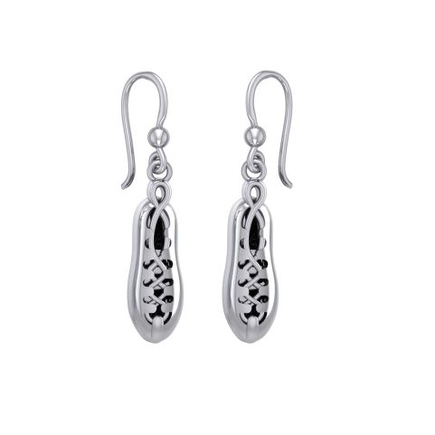 BOUCLES D'OREILLES ARGENTÉES CHAUSSURE DE DANSE IRLANDAISE