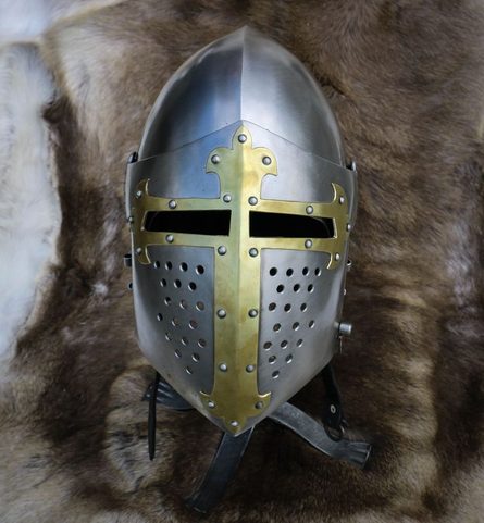 HELM MIT VISIER, 2 MM, MESSINGDEKORATION