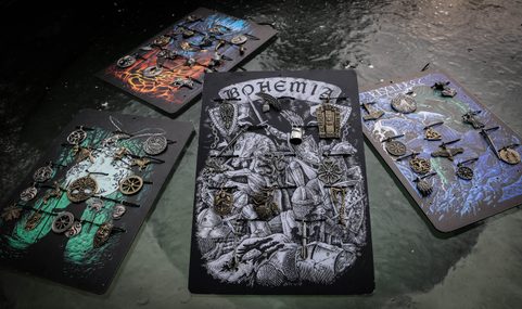 VIKING AMULETS 12 PIECES AND A PRESENTATION BOARD, DISCOUNTED SET