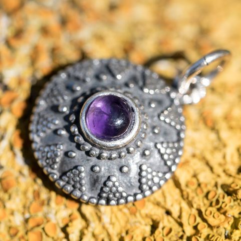 ISOLDA, AMETHYST, SILVER PENDANT