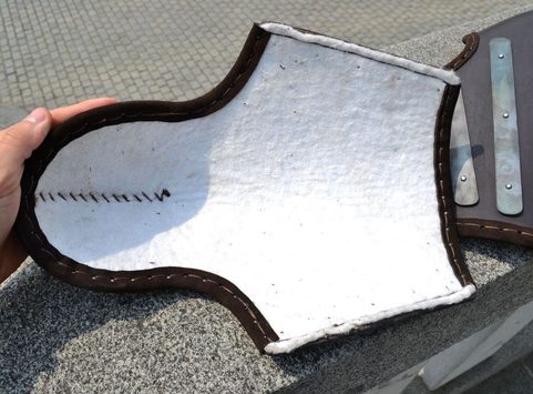 BRACER, LEATHER, ELBOW PROTECTION, STEEL STRAPS - 1 PIECE