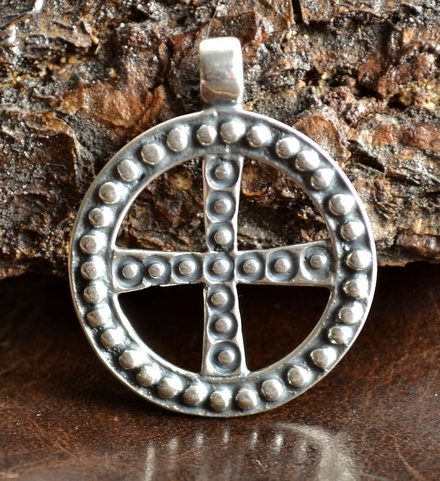 CROIX SOLAIRE SLAVE, GRANDE MORAVIE, PENDENTIF EN ARGENT, AG 925