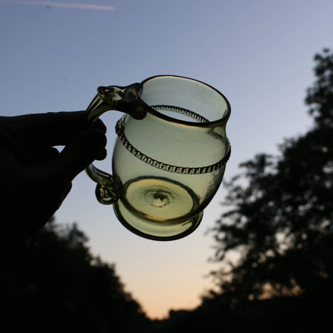 PINT, HISTORICAL GREEN FOREST GLASS