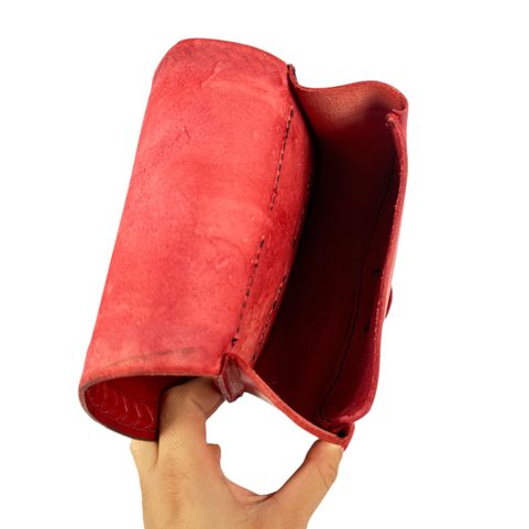 VENDEL, VIKING LEATHER BAG, RED