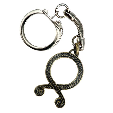 TROLL CROSS KEYCHAIN, ZINC OLD BRASS