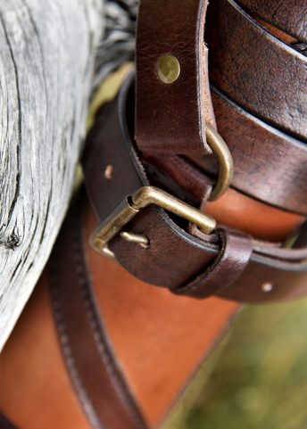 CAPSULA, LEATHER ROMAN HOLDER FOR 3 SCROLLS