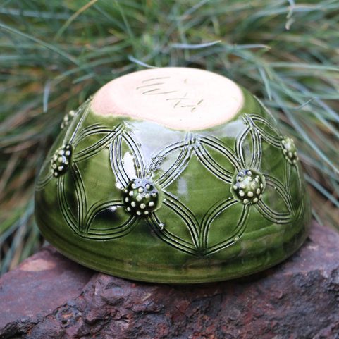 GREEN MEDIEVAL BOWL 10 CM